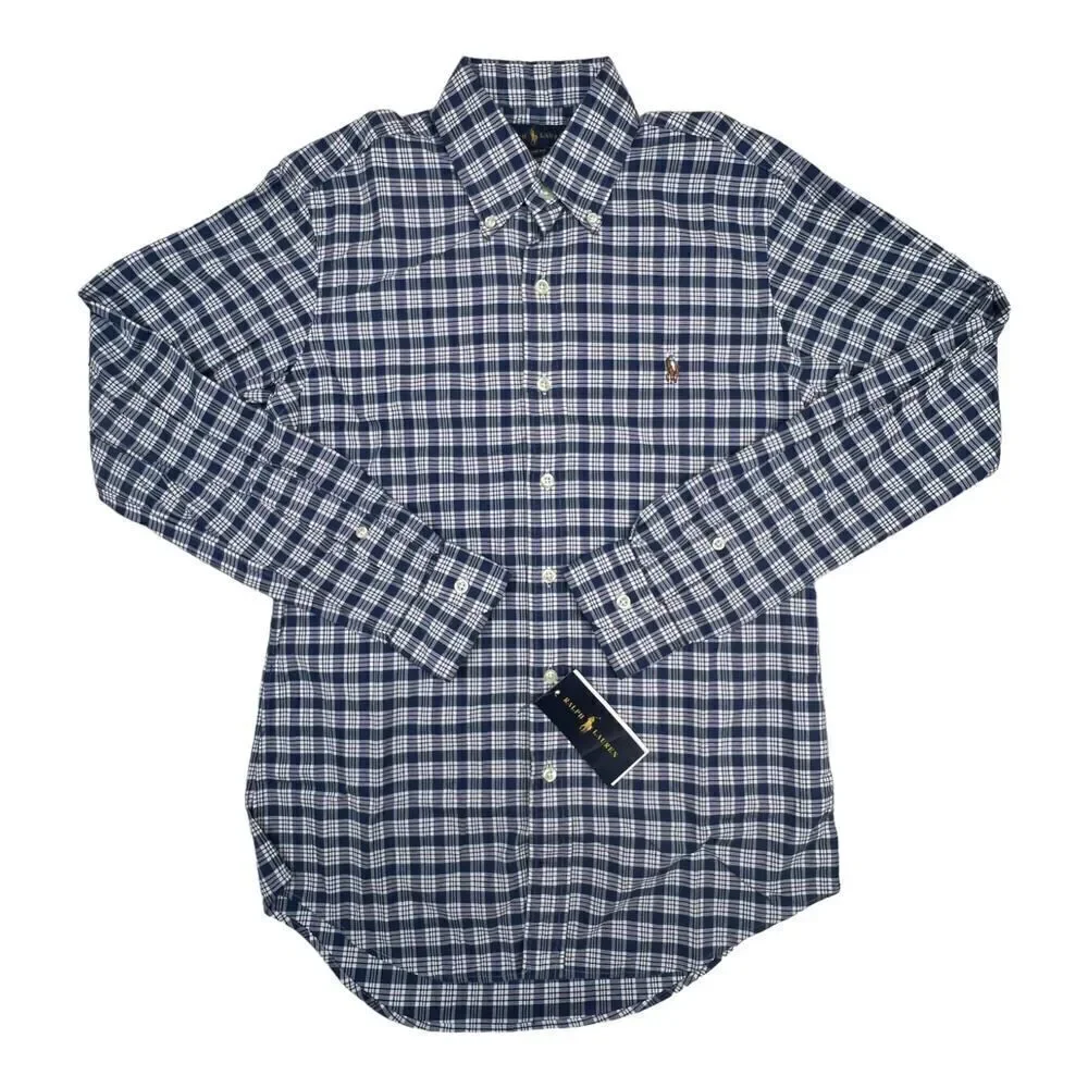 New Polo Ralph Lauren Men US XS Blue Soft 100% Cotton Shirt Button Down - Picture 3 of 11